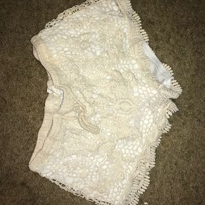 White Lace Shorts